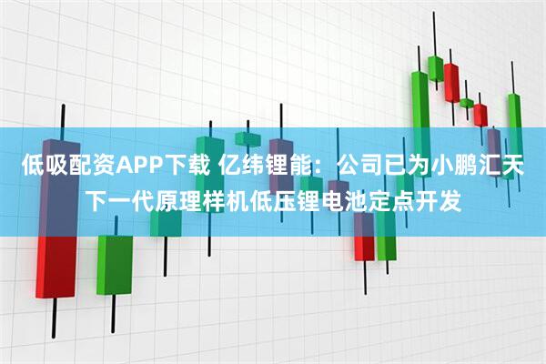 低吸配资APP下载 亿纬锂能：公司已为小鹏汇天下一代原理样机低压锂电池定点开发