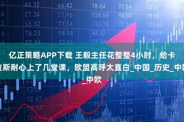 亿正策略APP下载 王毅主任花整整4小时，给卡拉斯耐心上了几堂课，欧盟高呼太直白_中国_历史_中欧
